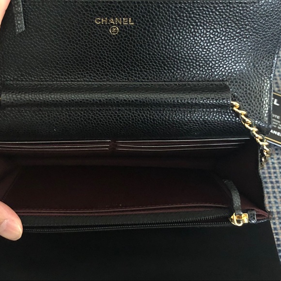 CHANEL Black Quieted Caviar Wallet On Chain Flap - Picture 6 of 8